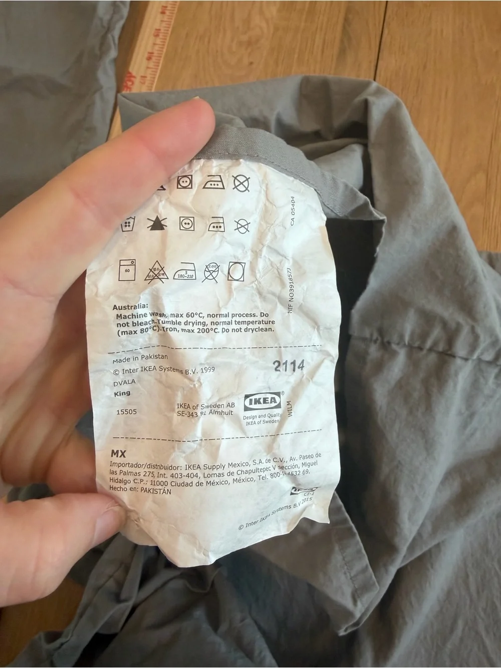 2 King Size Grey IKEA Pillow Cases